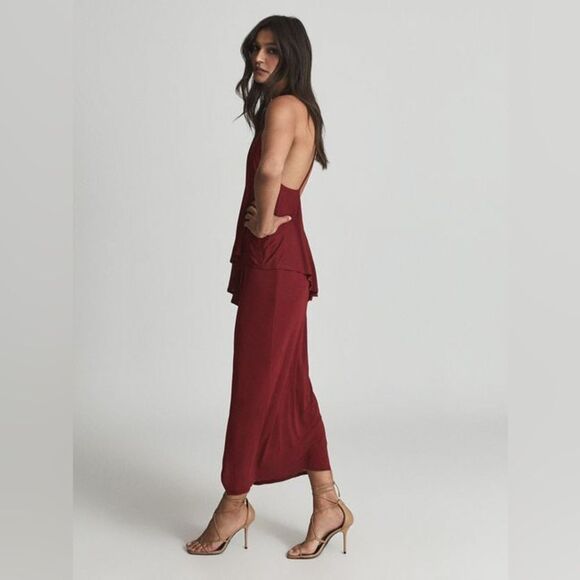 REISS XENA STRAPPY OPEN BACK COCKTAIL DRESS - Picture 5 of 13